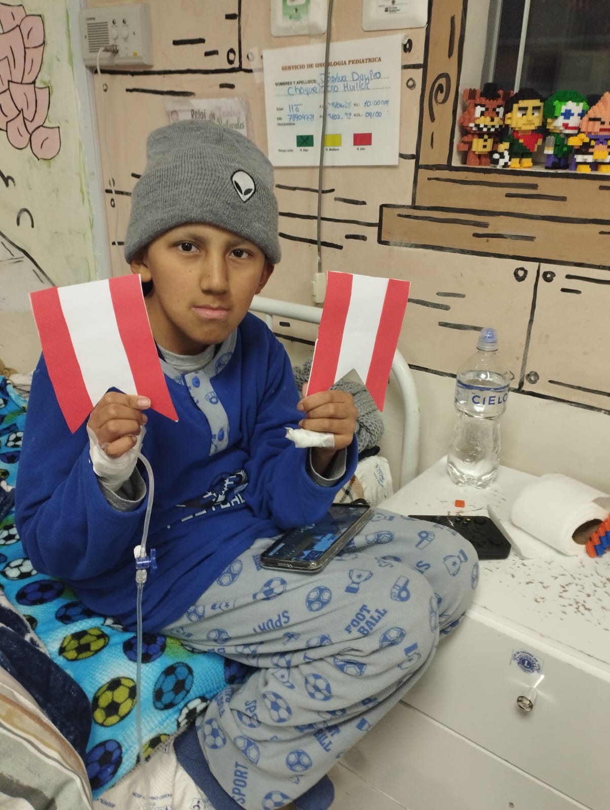 Actividad en el hospital con niños y voluntarios